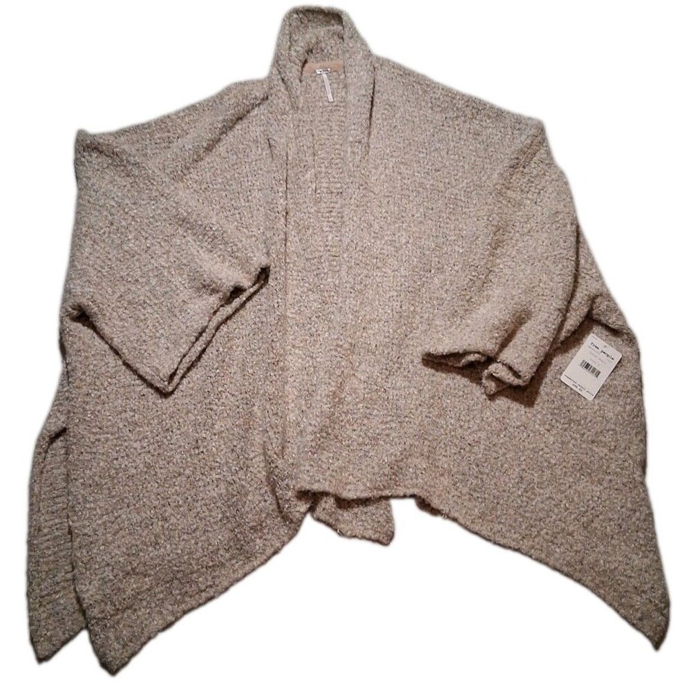 Free People BFF Cardigan Womens Large Conch Shell Knit Oversized Open Front Boho